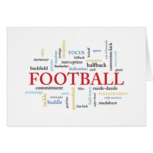 Football Birthday in Words (Front Horizontal)