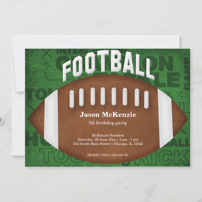 Football Birthday Invitation (Front)