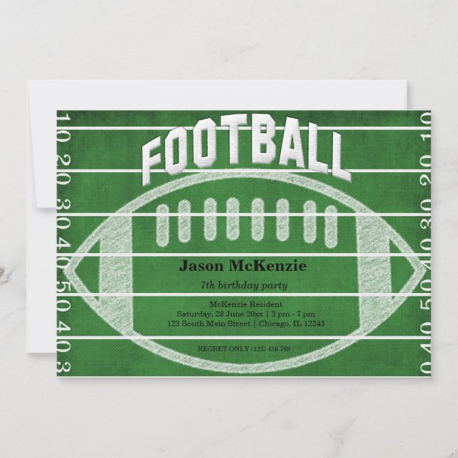 Football Birthday Invitation (Front)