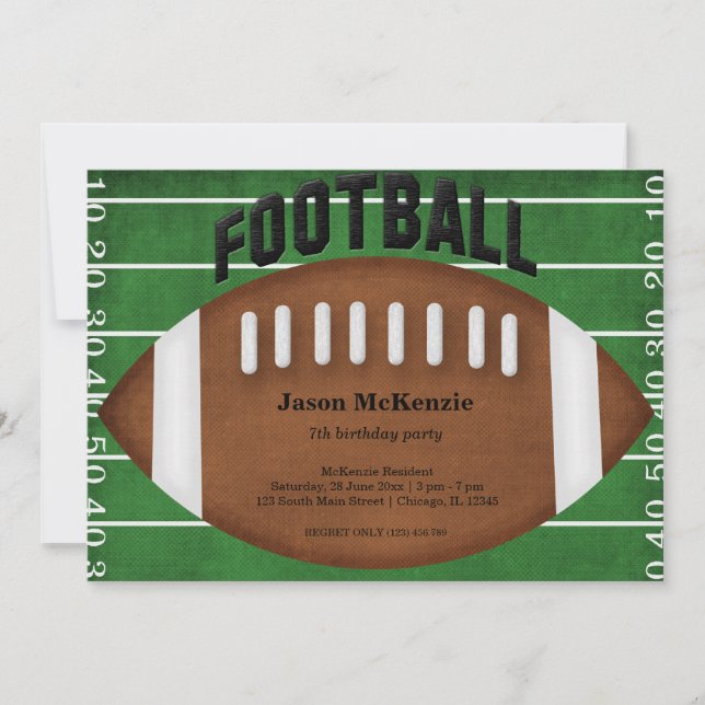 Football Birthday Invitation (Front)
