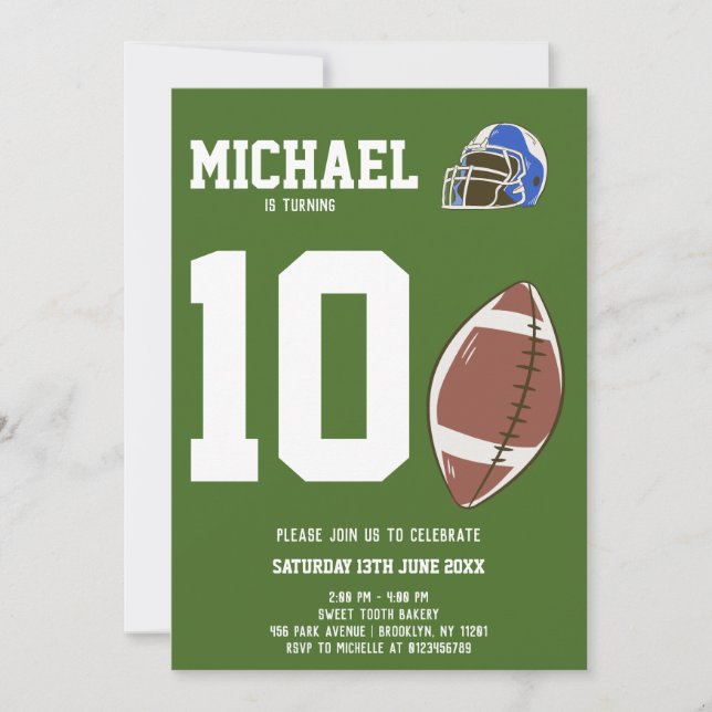 Football Birthday Invitation (Front)