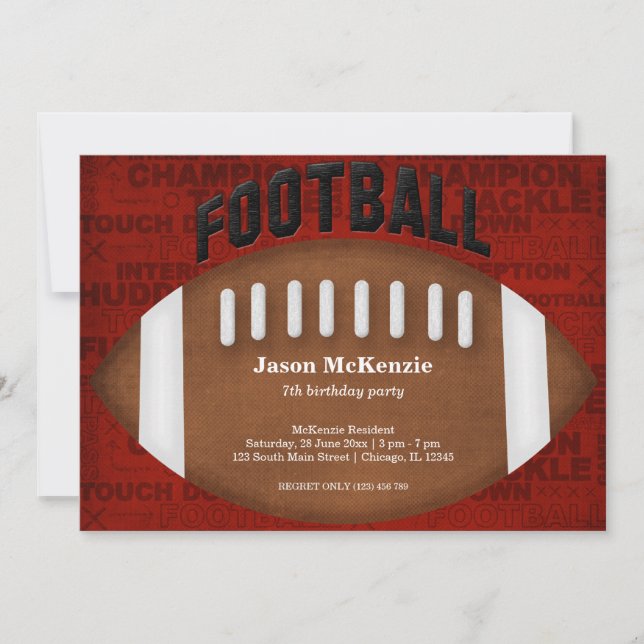 Football Birthday Invitation (Front)