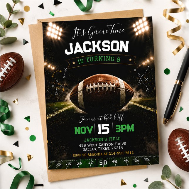 Football birthday invitation (Creator Uploaded)