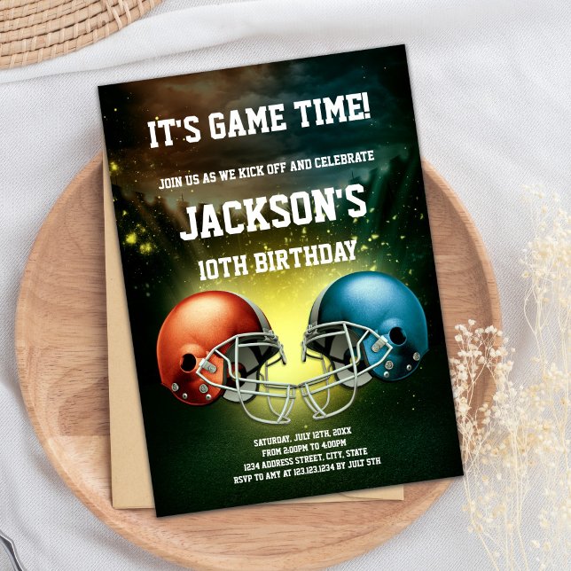 Football Birthday Invitation (Red vs Blue Football Birthday Invitations)