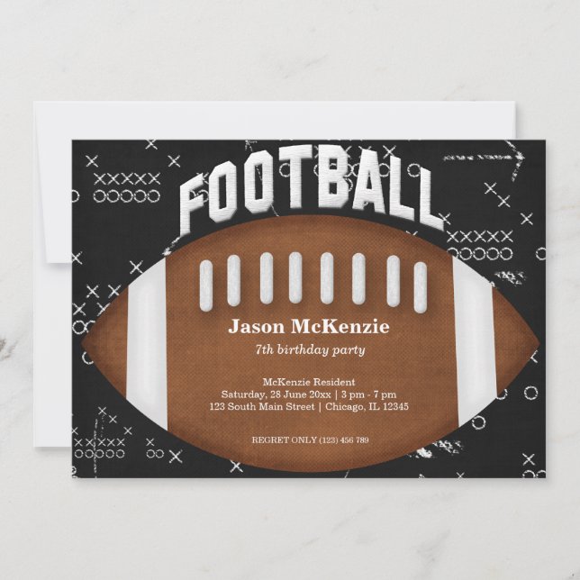 Football Birthday Invitation (Front)