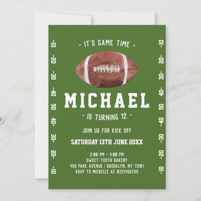 Football Birthday Invitation (Front)