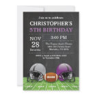 Football Birthday Invitation Birthday Party Purple