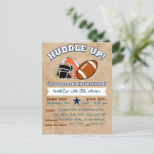 Football Birthday Invitations For Boys Huddle up !