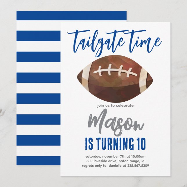 Football Birthday Invite (Front/Back)