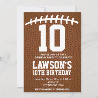 Football Birthday Invite