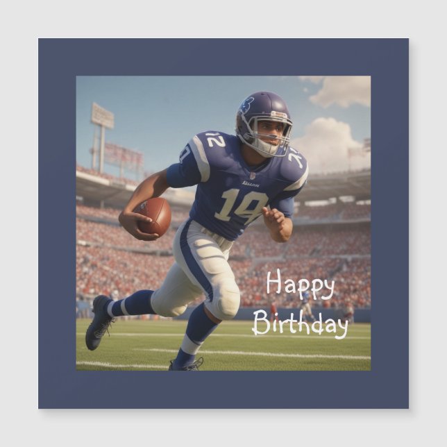 Football Birthday Magnetic Card (Front)