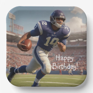 Football Birthday Paper Plate