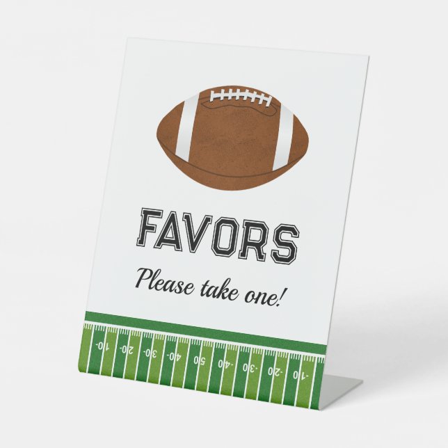 Football Birthday Party | Favours Please Take One Pedestal Sign (Front)