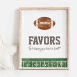 Football Birthday Party Favours Sign<br><div class="desc">Invite birthday guests to take a favour with this football themed sign.</div>