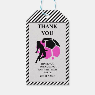 Football Birthday Party, Football Girl Player Gift Tags