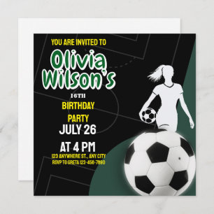 Football Birthday Party, Football Player Girl Invitation