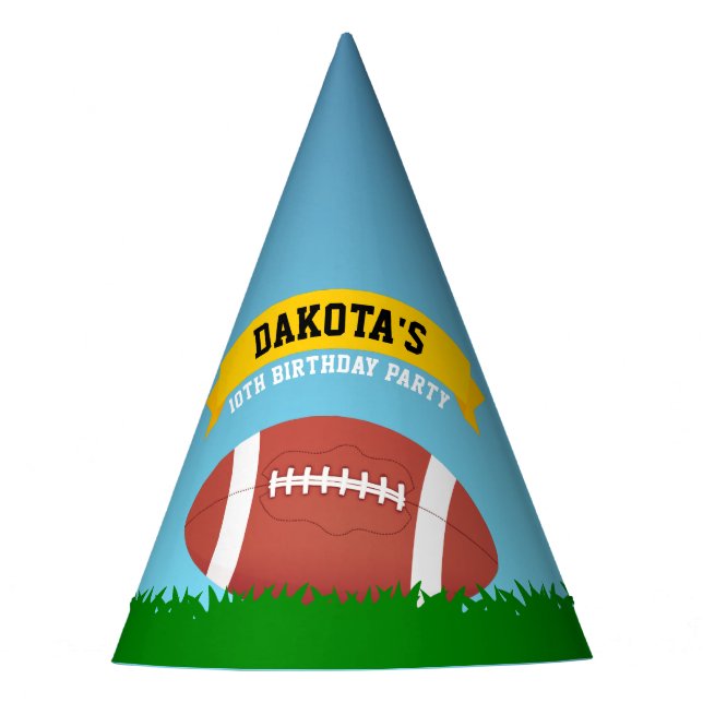 Football Birthday Party Hat (Front)