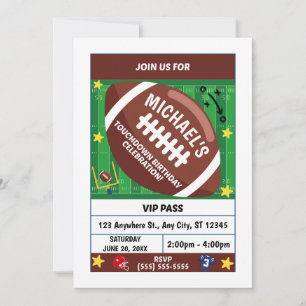 Football Birthday Party Invitation