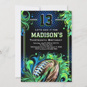 Football Birthday Party Invitation