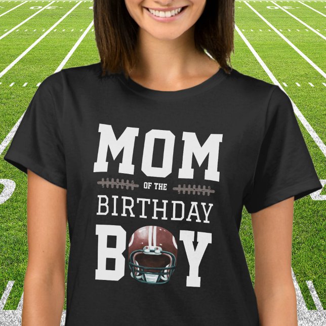 Football Birthday Party Mum T-Shirt (Mom of the Birthday Boy - First year down Football inspired birthday party)