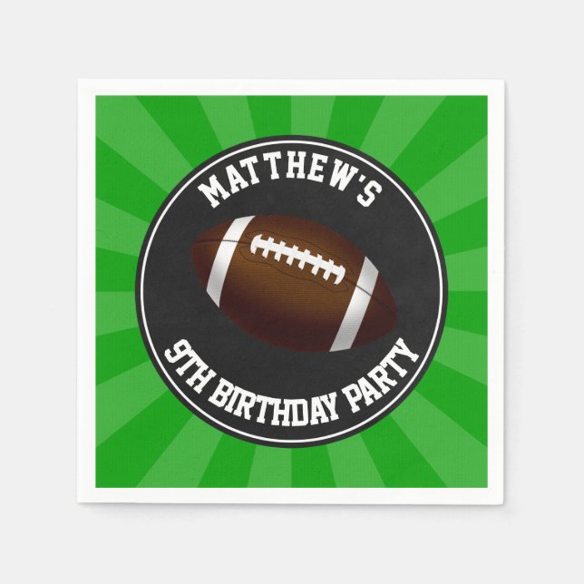 Football Birthday Party Napkin (Front)