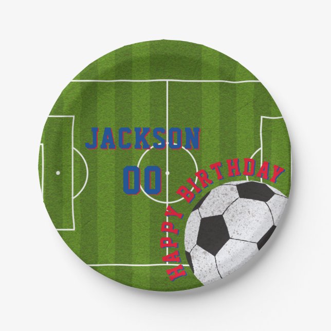 Football Birthday Party Paper Plate (Front)