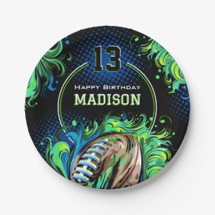 Football Birthday Party Paper Plate