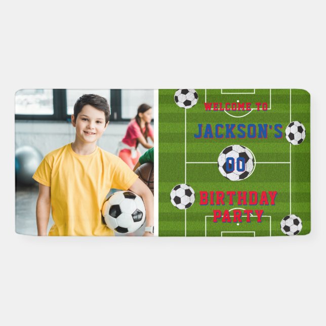 Football Birthday Party Photo Banner (Horizontal)