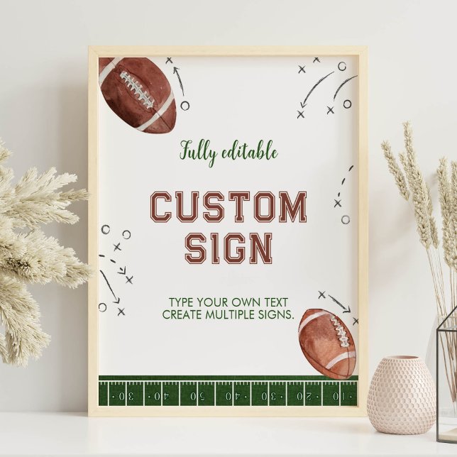 Football Birthday Party Table Sign (Creator Uploaded)
