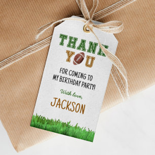 Football Birthday Party Thank You Tag