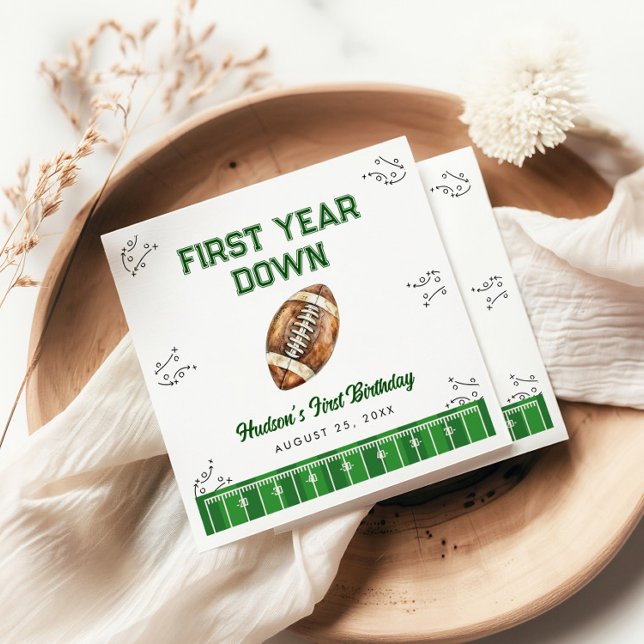 Football Birthday Party Welcome Sign Napkin (Creator Uploaded)