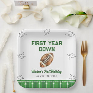 Football Birthday Party Welcome Sign Paper Plate