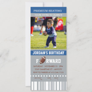 Football Birthday Photo Birthday Invite