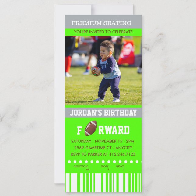 Football Birthday | Photo Birthday Invite (Front)