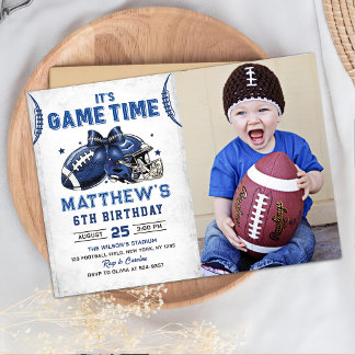 Football Birthday Photo Invitation