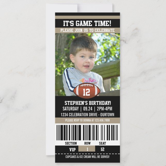 Football Birthday Photo Template (Front)