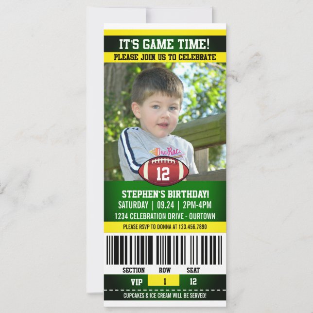 Football Birthday Photo Template (Front)