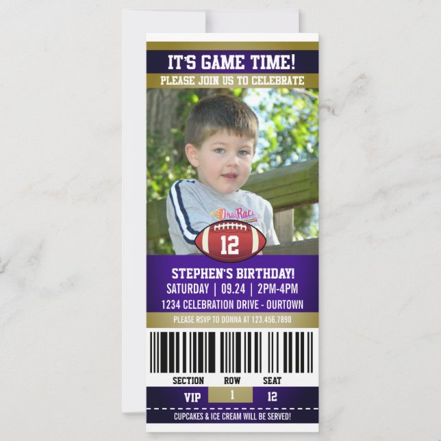 Football Birthday Photo Template (Front)