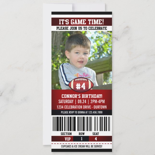 Football Birthday Photo Template (Front)