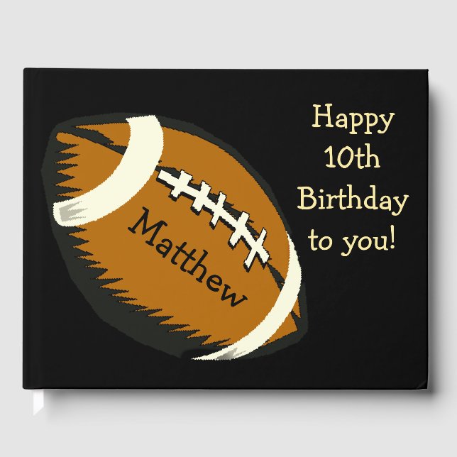 Football Birthday Sports Guest Book (Front)