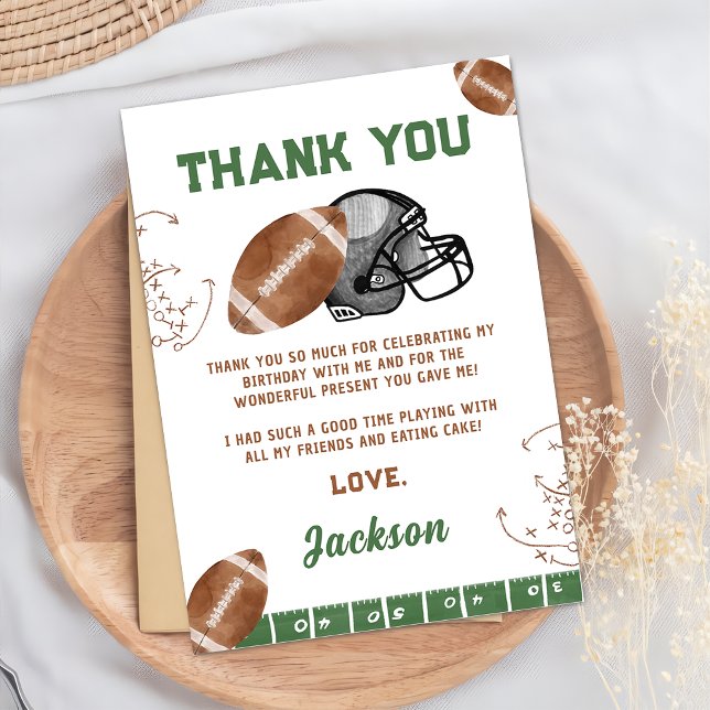Football Birthday Thank You Card (Creator Uploaded)