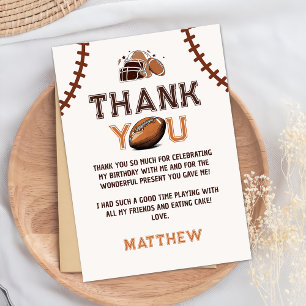 Football Birthday Thank You Card