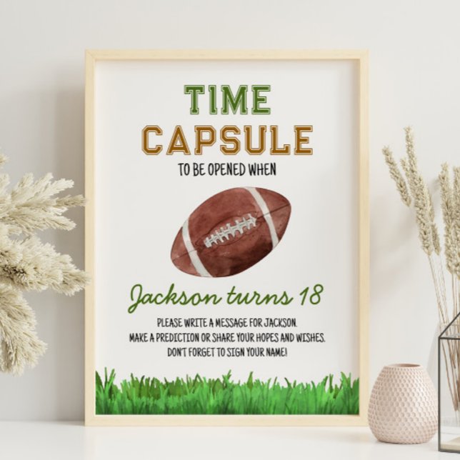 Football Birthday Time Capsule Sign (Creator Uploaded)