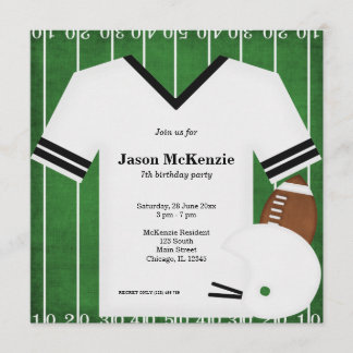 Football Birthday (White) Invitation