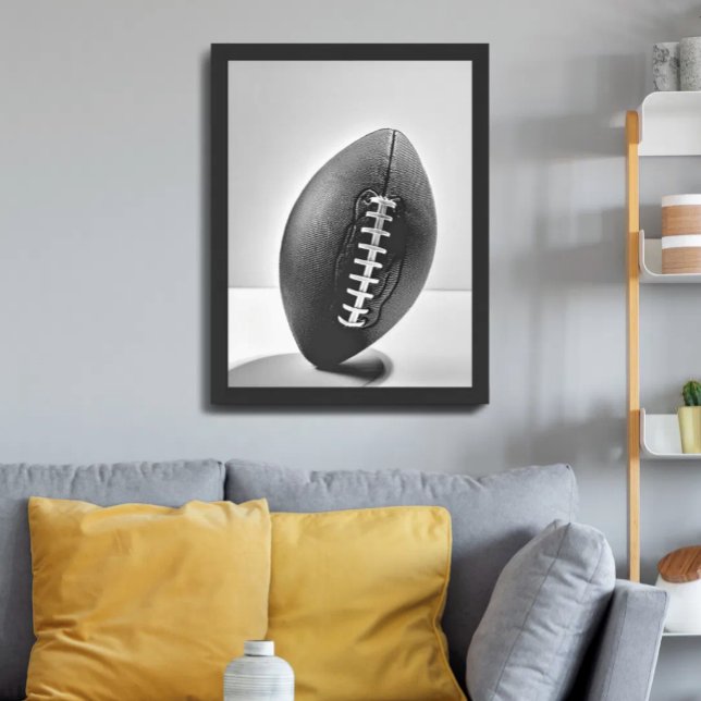 Football Black and White Minimalist Photo Poster (Creator Uploaded)