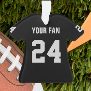 Football Black & Silver Jersey Ornament