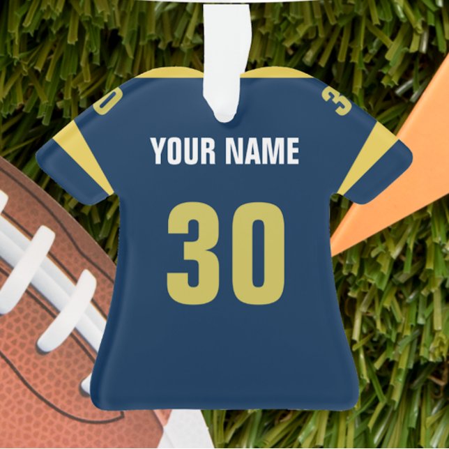 Football Blue & Gold Jersey Ornament (Creator Uploaded)
