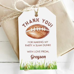 Football Boy 1st Birthday Gift Tags