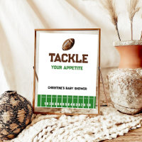 Football Boy Baby shower food  Sign