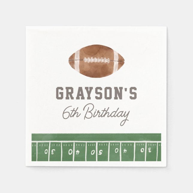 Football Boy Birthday Party Napkin (Front)